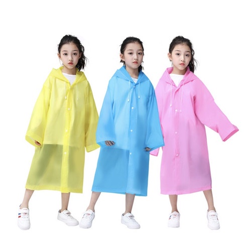 Jas Hujan EVA Anak KIds TK SD Transparan Terusan Mantel Poncho Rain Coat Waterproof