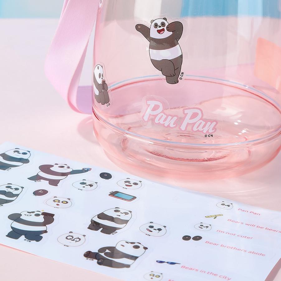 Stok Baru MINISO Botol Minum Lucu We Bare Bears 1300Ml Botol Minum Besar PETG Water Drinking Bottle 