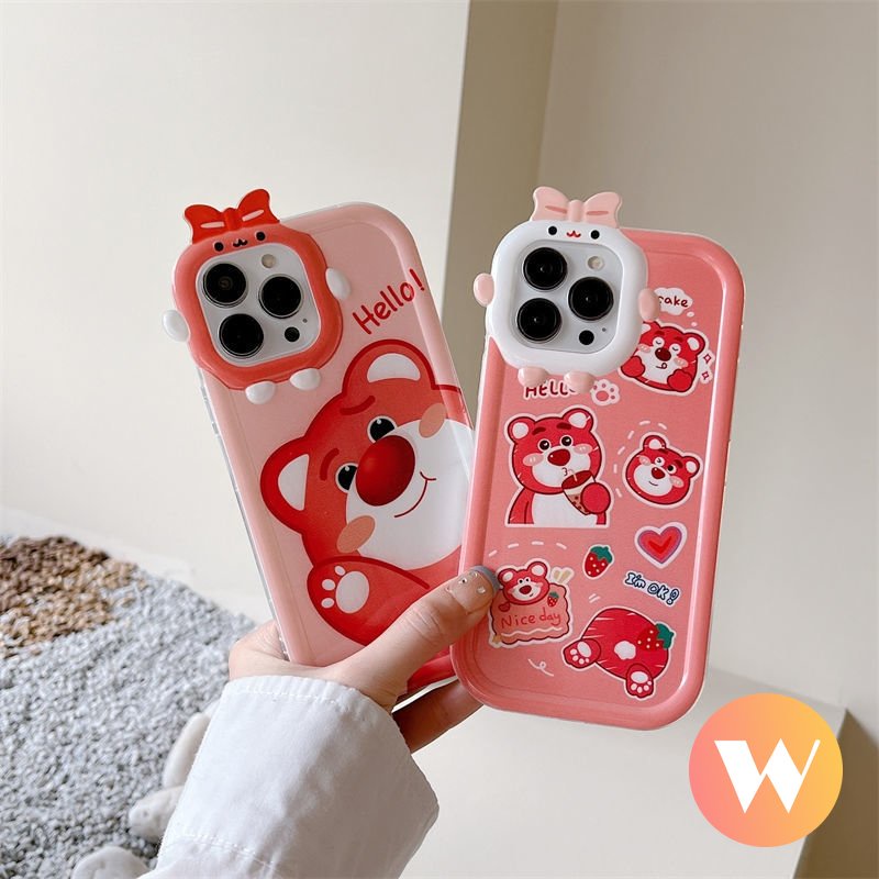 3d Bow Monster Lensa Soft Case Realme C35 C25 C17 C33 C20A C25s C20 C3 C30 C21Y C12 C31 C11 C15 C25Y C2 8Pro 7i 9Pro+5i 6i 7 5 9i 89 C21 Kartun Lucu Manyo Beruang Strawbery Sarung Cover Sarung