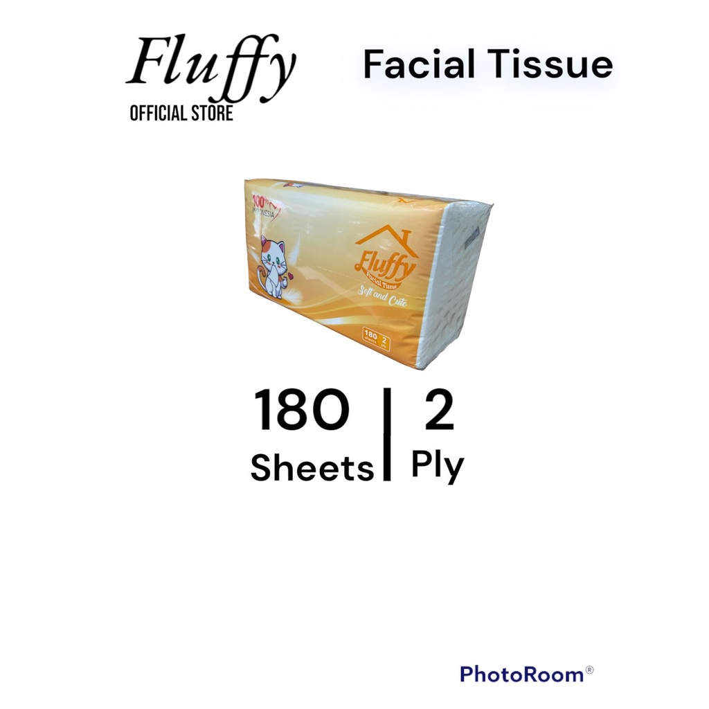 TISU FLUFFY 180 SHEETS 2 PLY TISU WAJAH FACIAL TISSUE PROMO