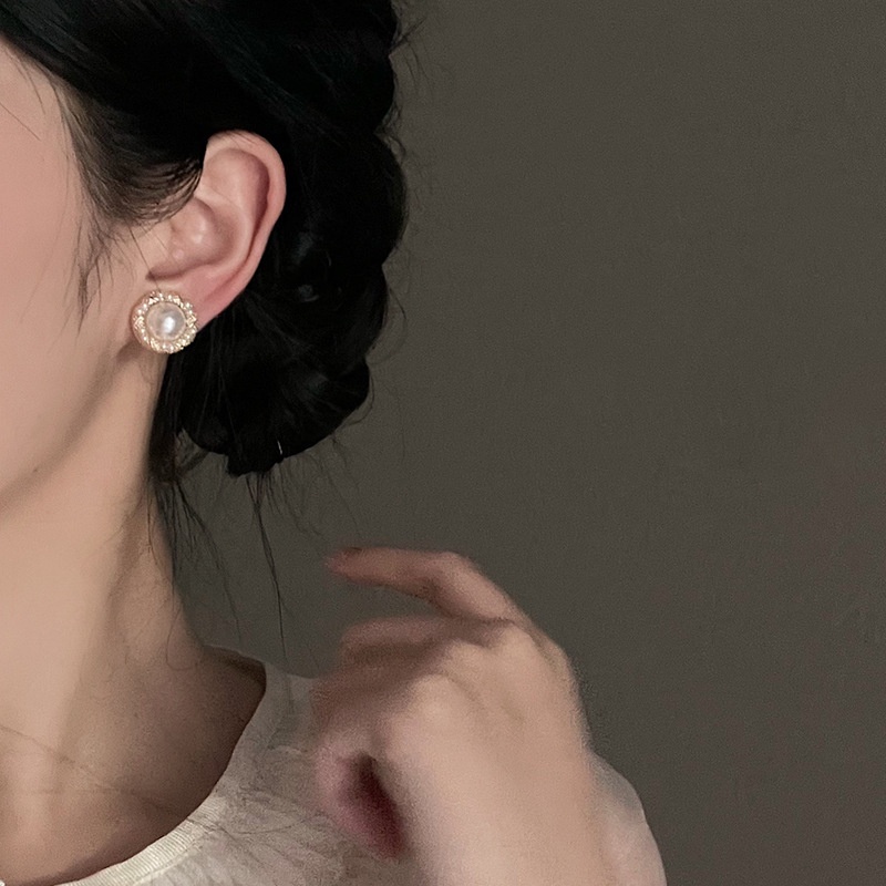 Anting Tusuk Mutiara Elegan Untuk Wanita Perhiasan Aksesoris Anting Emas