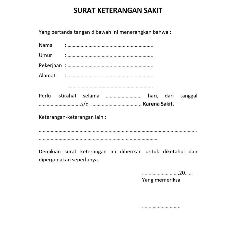 [L-L8L[♥☞] Blangko Buku Surat Keterangan Sakit 1 Ply premium