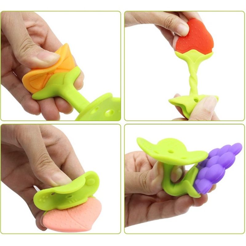 Teether Bahan SIlikon Baby Fruit Teether Gigitan Teether Gigitan Bentuk Buah Bahan Silikon BPA FREE