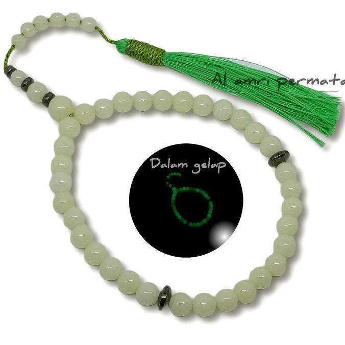 tasbih batu fosfor 33 butir original menyala dalam gelap