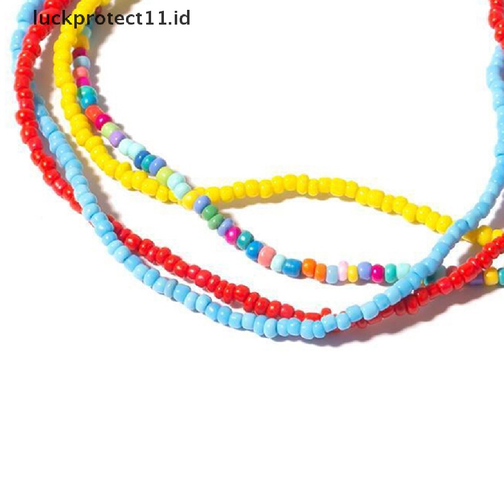 /Fashion Hot// Fashion// Bohemian Handmade Rain Beads Choker Kalung Permen Warna Manik Wanita Perhiasan.