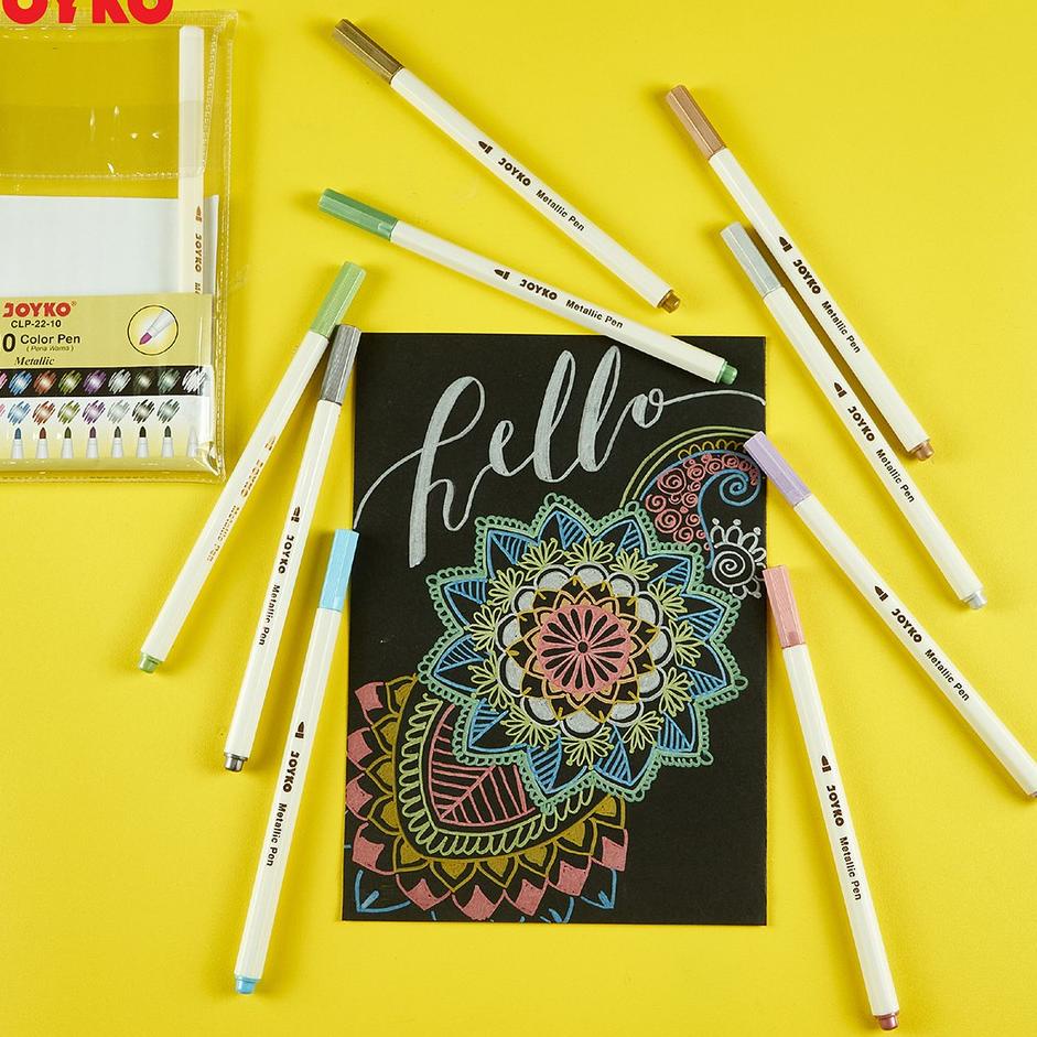 

Hot Sale Color Pen Pulpen Pena Warna Joyko CLP-22-10 Metallic 10 Warna Colors ~