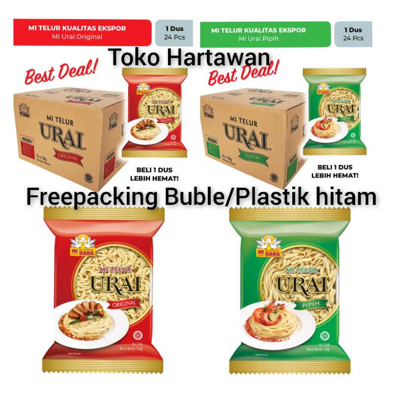 Mie Urai Original Burung Dara dus | karton isi 24pc | Mie telur urai merah | Mie urai original