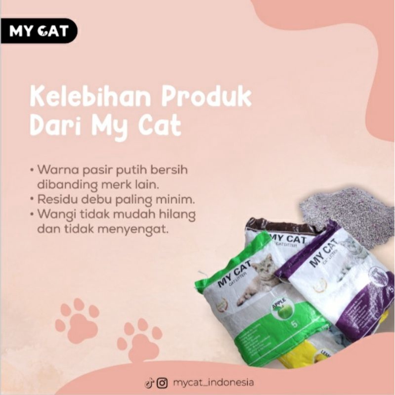 PASIR KUCING MY CAT GUMPAL WANGI KUALITAS PREMIUM CATLITTER CATSAND MYCAT ISI 20KG