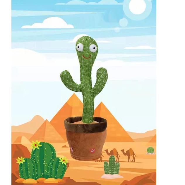 ☛☛ TAIYO Mainan Anak Dancing Cactus USB BOX Kaktus Joged Musik Bicara Menari Rekam Suara