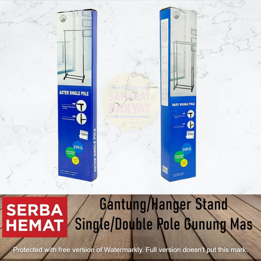 Gantungan Baju/Hanger Stand Single &amp; Double Pole Gunung Mas