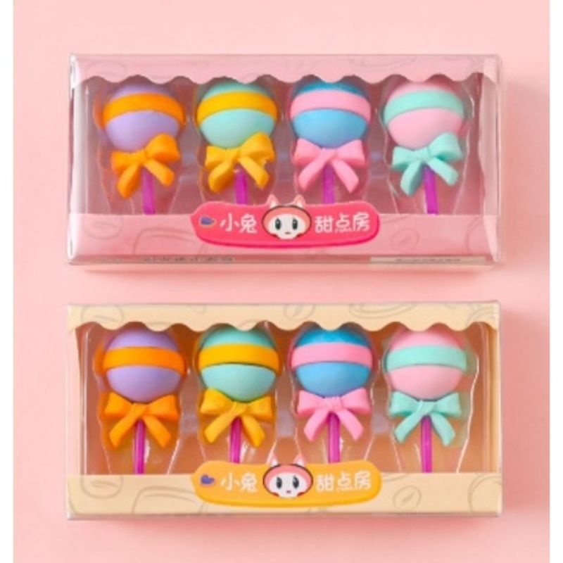 

Penghapus Pensil Karakter Sweet Shop Lolipop Set 4pcs