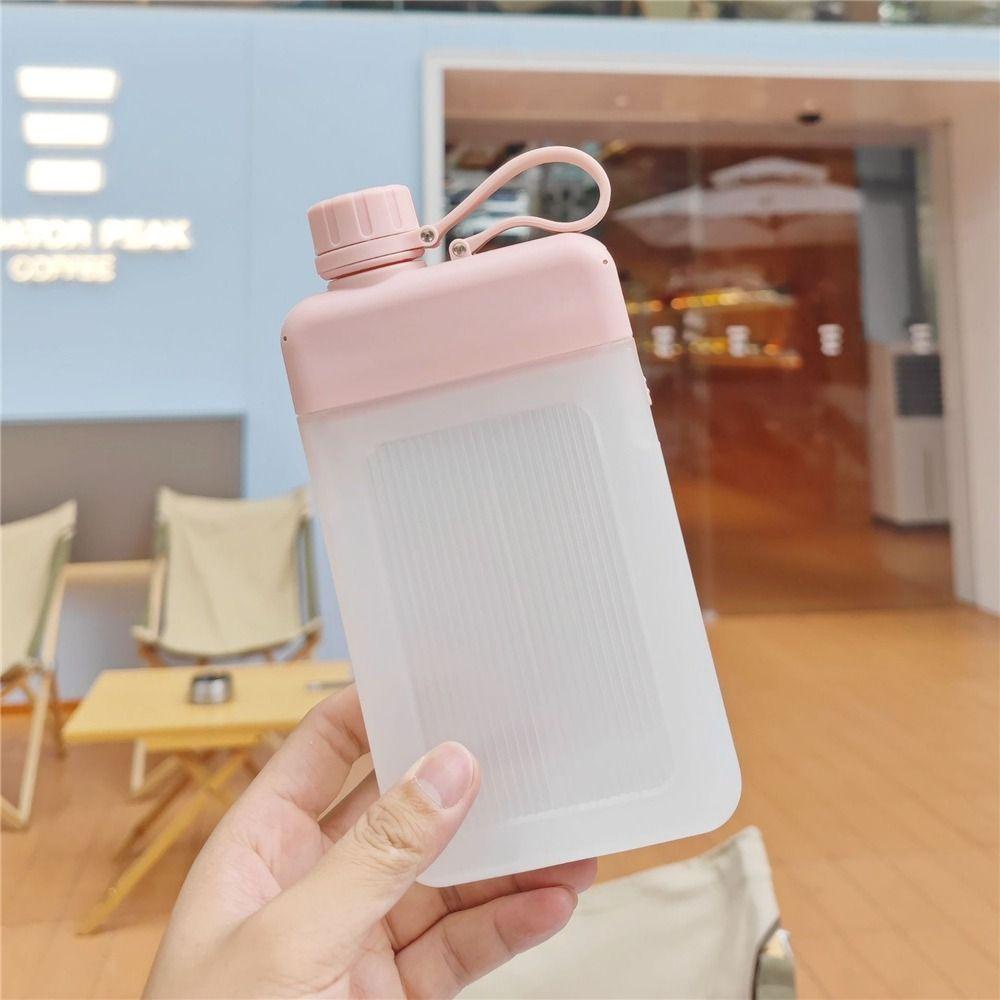 Solighter 450ML Botol Air Datar Portable Reusable BPA Free Juice Cup