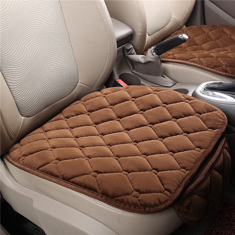 Single Diamond Shaped Car Seat Plush Backless Non Slip Alas Penghangat Kursi Single