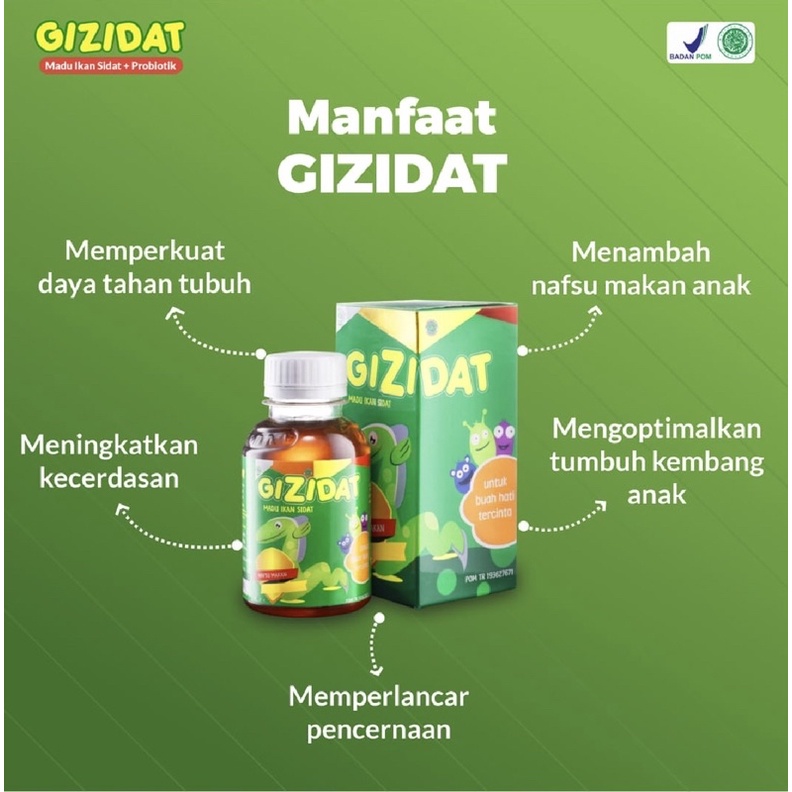 Gizidat 130 ml ( madu nutrisi lengkap penggemuk badan anak )