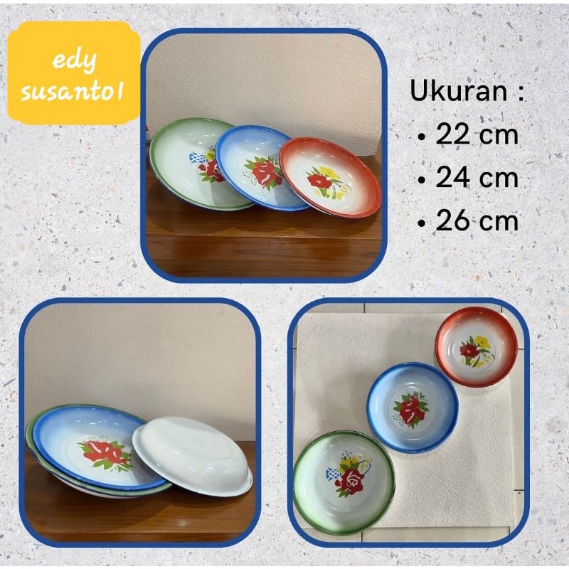 Loyang Seng RRT / Piring Jadul Enamel / Loyang Kue Lapis