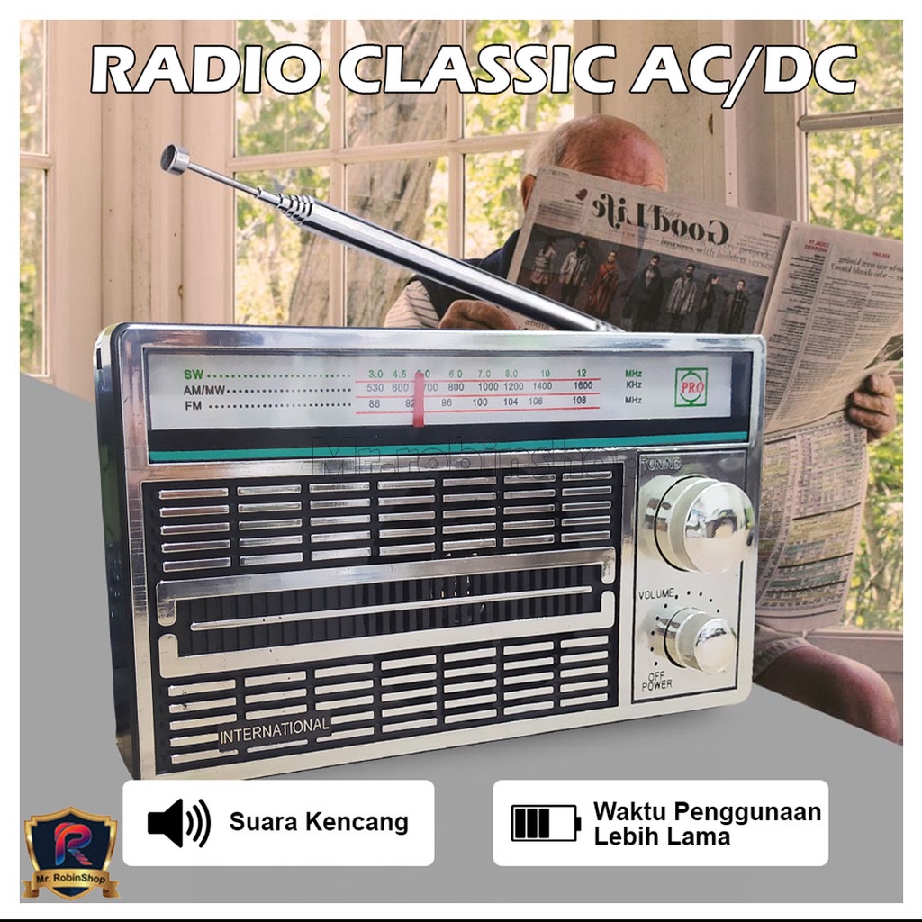 RADIO AC/DC 4250 PORTABLE INTERNATIONAL 2 BAND FM - AM  ANTIK CLASSIC JADUL