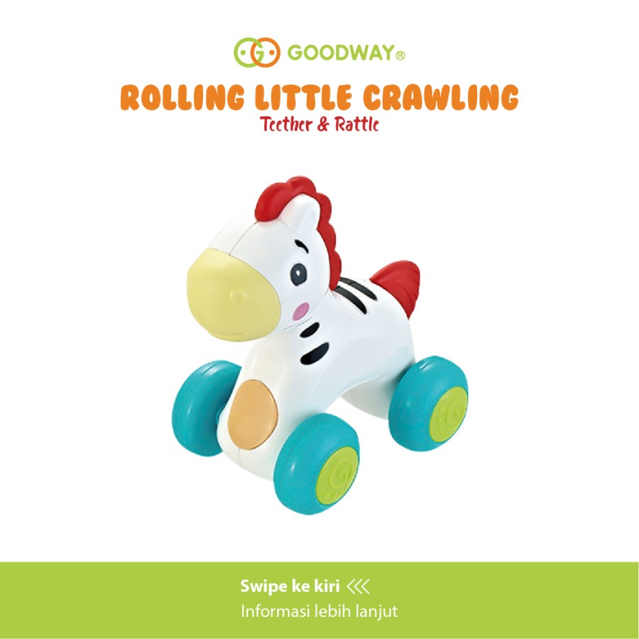 BABIESFIRST GW2208D GOODWAY ROLLING LITTLE CRAWLING FRIENDS ZEBRA