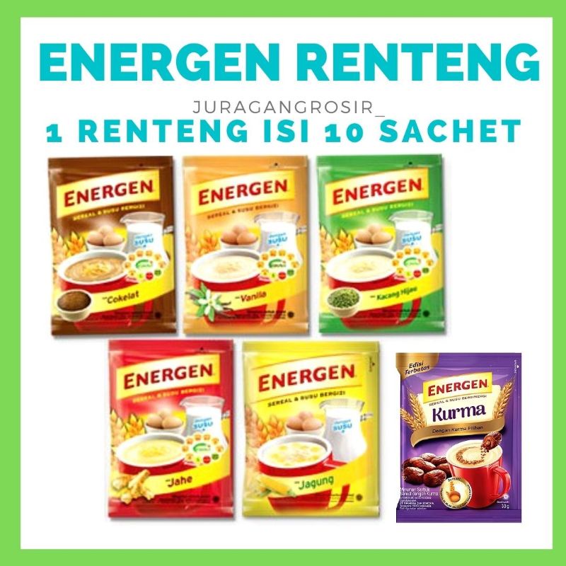 

SEREAL ENERGEN RENTENG (KACANG HIJAU,COKELAT,JAGUNG, & VANILLA) ISI 10