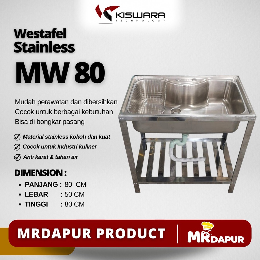 Westafel Stainless Steel Kaki MrDapur MW 80