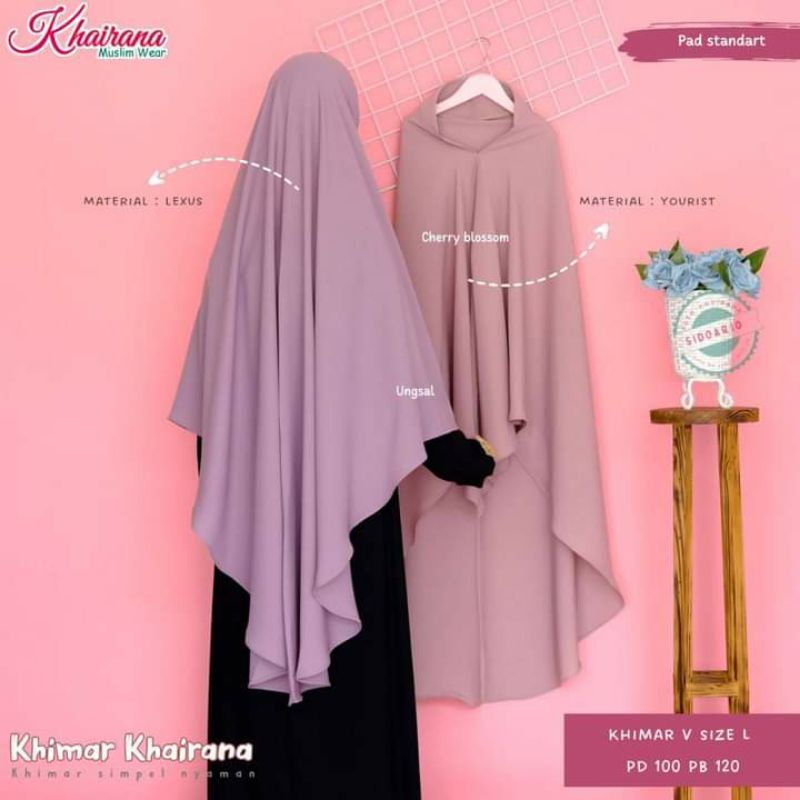 KHAIRANA  Khimar lancip Khimar V Size L