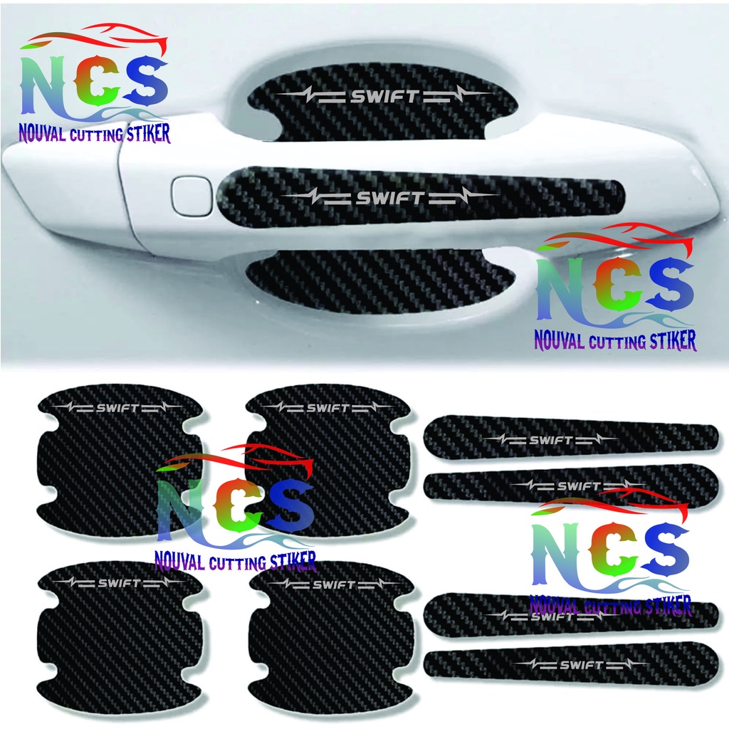Sticker stiker pelindung handle pintu mobil SWIFT Sticker karbon 3d pelindung gagang pintu mobil SWI