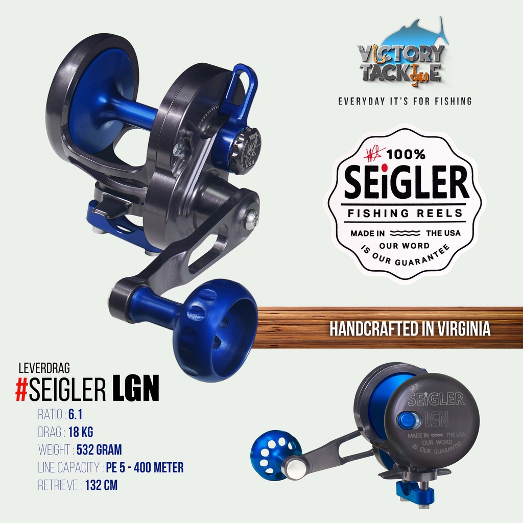 Reel Pancing SEiGLER SLOW PITCH JIGGING REEL LARGE GAME NARROW LGN MADE IN THE USA Overhead