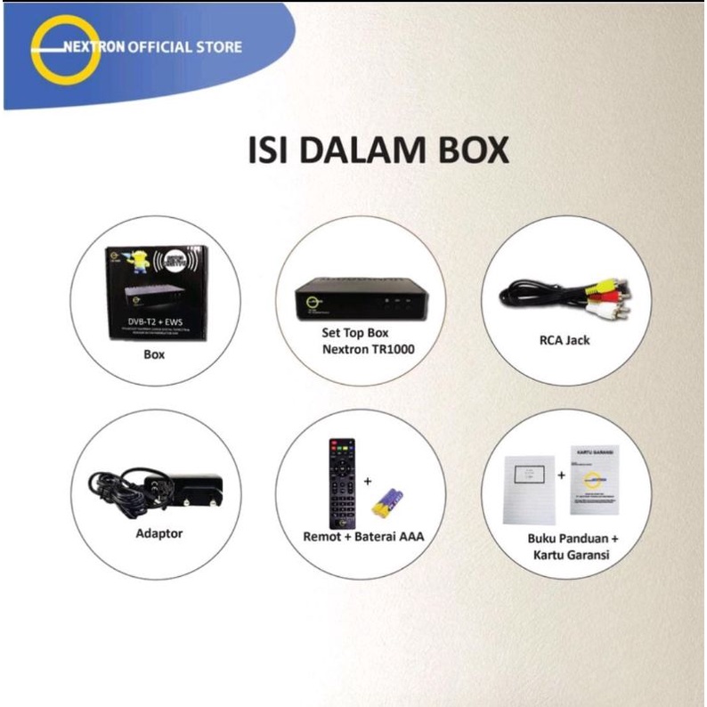 STB NEXTRON TR1000 SET TOP BOX TV DIGITAL DVB T2 SNI