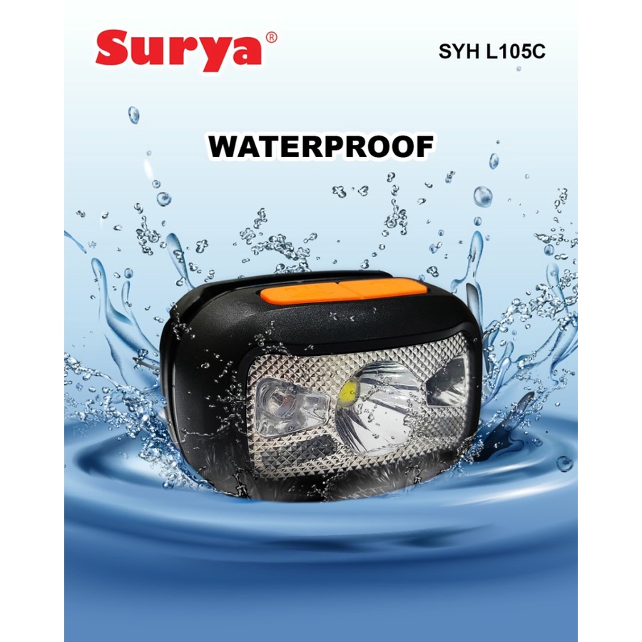 Senter Kepala Surya SYH L105C - Senter Sepeda Sensor Tangan Surya 105C