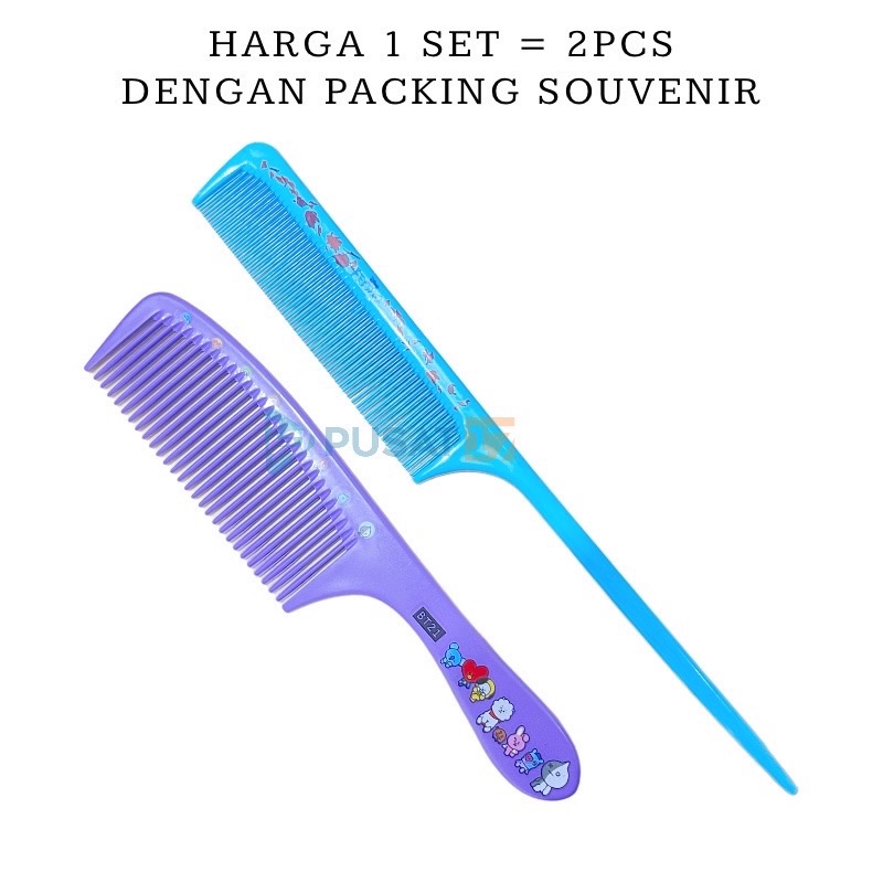 {Bisa kirim instant COD Medan Termurah}SISIR RAMBUT ANAK KARAKTER SET 2PCS / SISIR SET WARNA KOREA / SISIR GAGANG JUMBO SISIR RUNCING / SISIR RAMBUT IMPORT SOUVENIR KADO HADIAH GIFT