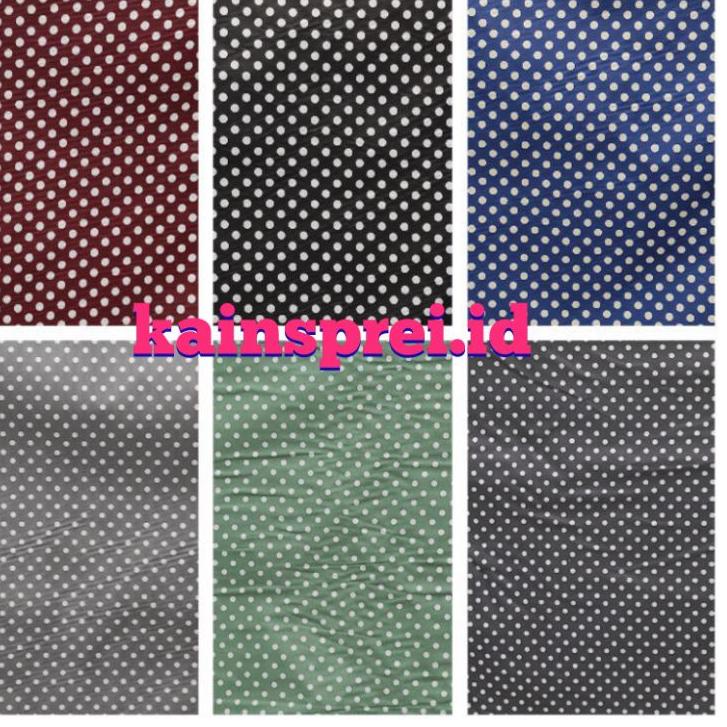 ✨ 7.7  [L240] BAHAN KAIN SPREI METERAN KATUN CVC MOTIF POLKADOT baby Dottie PIYAMA GORDEN DRESS