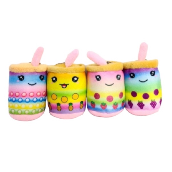 Gantungan Boneka Boba Rainbow Gantungan Tas Kunci Mini Gantungan Kunci Hiasan Bentuk Lucu