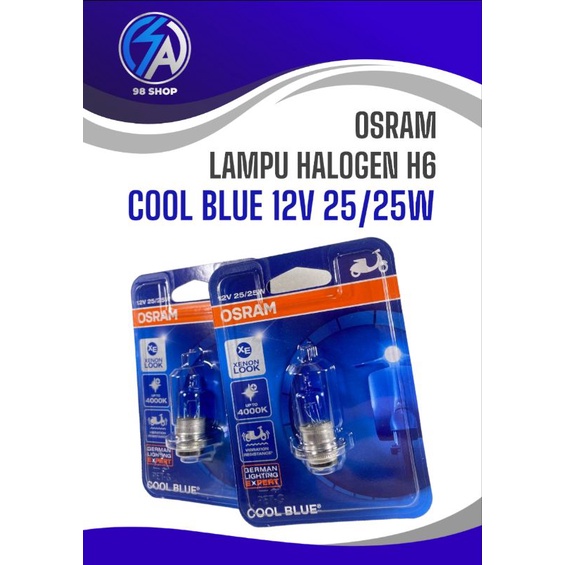 LAMPU HALOGEN H6 LAMPU OSRAM COOL BLUE KAKI 1 12V 25W / 35W