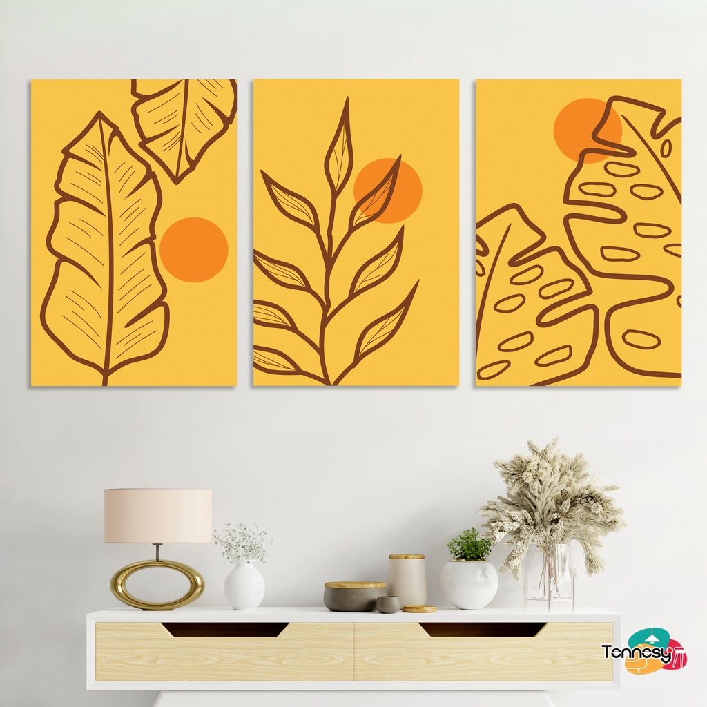 TENNESY HIASAN DINDING ABSTRAK TROPICAL 60x30CM WALL DECOR PAJANGAN KAYU POSTER DEKORASI DINDING DAPUR KAMAR TIDUR RUMAH