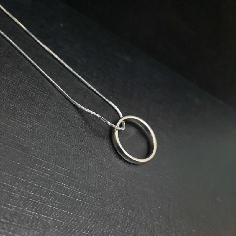 Kalung 100% Titanium + Cincin Pria san wanita