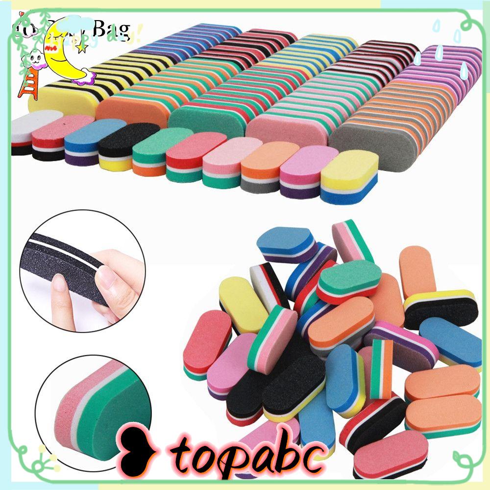 Top 40Pcs/Lot Kikir Kuku Warna-Warni Trimming Kit Perawatan Gerinda Kuku100 /180 Spons Grit