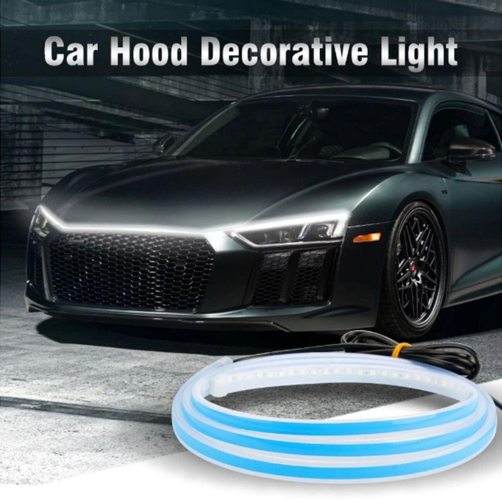 Lanfy Daytime Running Light Universal Putih Merah Kuning Biru Aksesoris Mobil Fleksibel Lampu Dekorasi Led Refitting Auto Headlight Strip