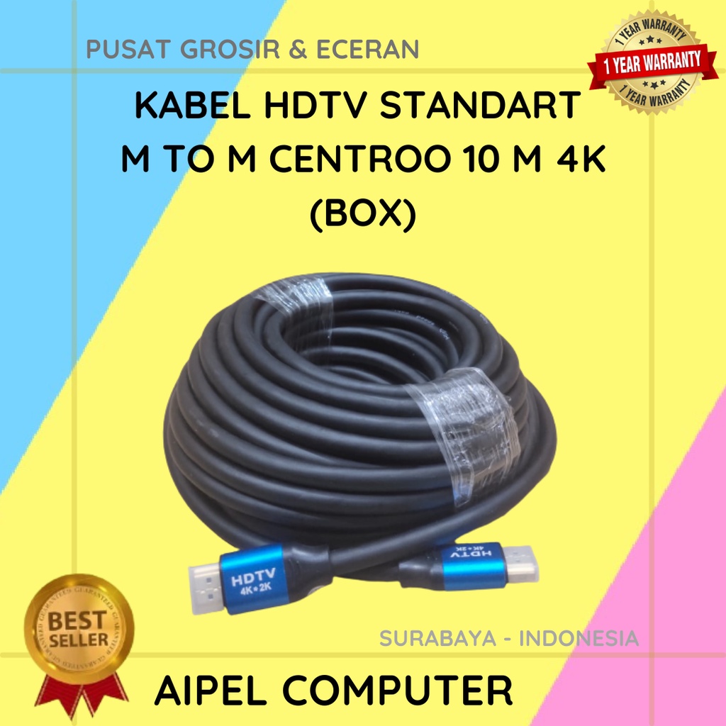 KHC4B10 | KABEL HDTV STANDART MALE TO MALE CENTROO 10 M 4K (BOX)