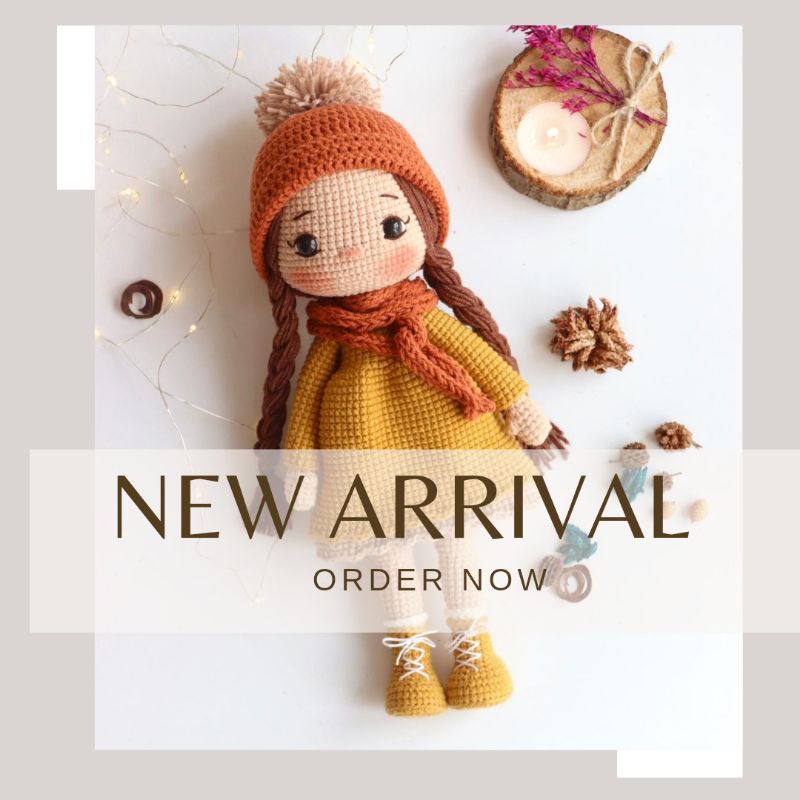 BONEKA RAJUT ANAK PEREMPUAN WINTER 35CM