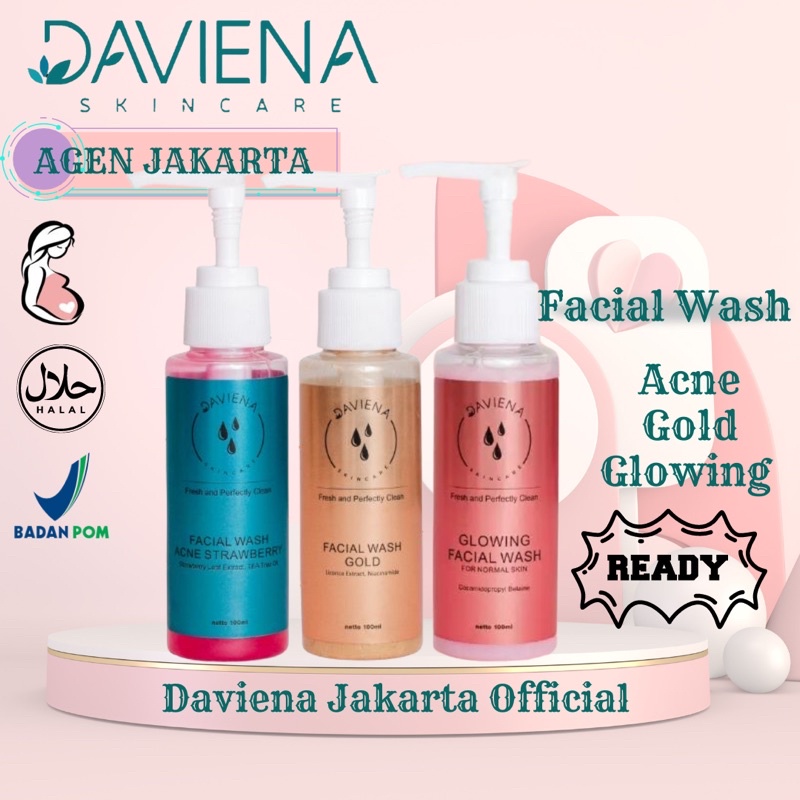 Jual Facial Wash Gold Acne Glowing Series Daviena Skincare Original