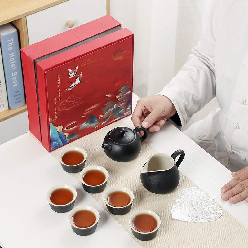 Classic Tea Pot Set 9 in 1 Claypot Ceramic Chines Kungfu Tea Ceremony Tea