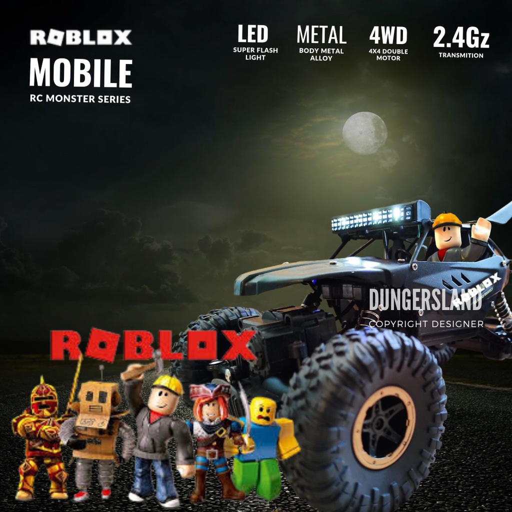 NEW RC ROBLOX MOBILE Series 1:18 Offroad With LED Super Flashlight 4WD Double Motor Body Metal Alloy