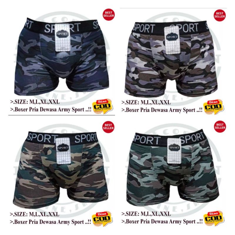 Boxer Pakaian dalam pria dewasa ( ISI 4 PCS ) clana dalam pria dewasa/Clana boxer Motif loreng