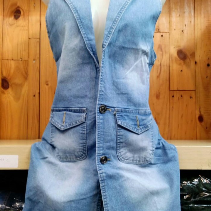 VEST-WANITA- ROMPI JEANS PANJANG ROMPI JEANS TUNIK -WANITA-VEST