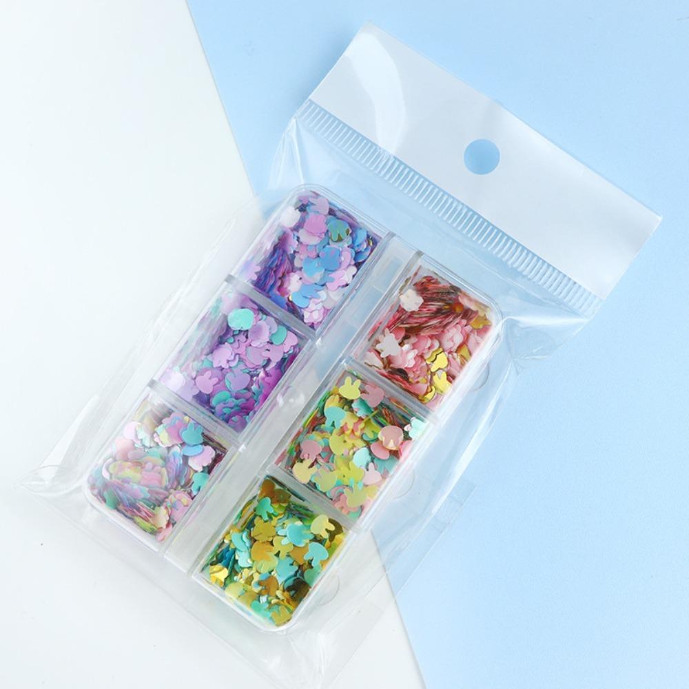 AUGUSTINA Agustina Kelinci Kuku Payet Lucu Nail Charms Fashion Jepang Nail Art Nail Art Perhiasan