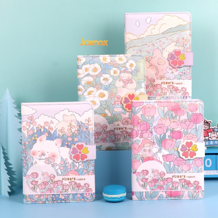 

Agenda Magnetic Notebook Flower Rabbit / Diary Jurnal Agenda Buku Tulis
