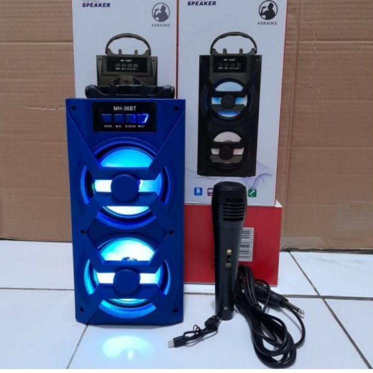 Recomended Speaker Bluetooth MH-36BT/XTM 2021 Speaker Sobwoofer Aktif Bonus Mic karaoke player FM Ra