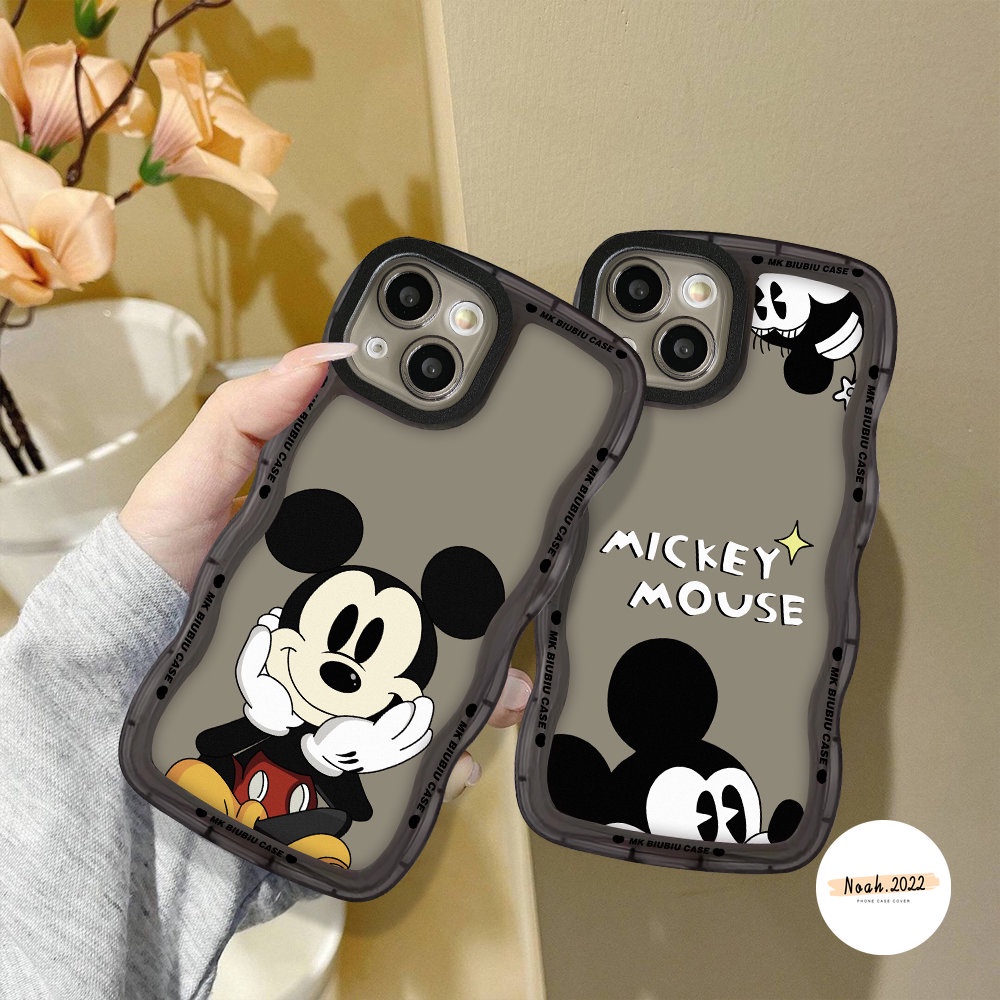 IPHONE Soft Case Kompatibel Untuk Iphone14Plus11 12 13 Pro Max 6 6s 7 8 Plus X Xr Xs Max SE 2020tahan Air Gelombang Tepi Penutup Belakang Cheetah Mickey TPU Phone Case