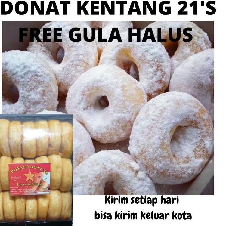 

COD✔️ HOME MADE Donat Kentang DONTANG siap goreng gratis gula putih isi 21 & 12 pcs jumbo (600 gr)