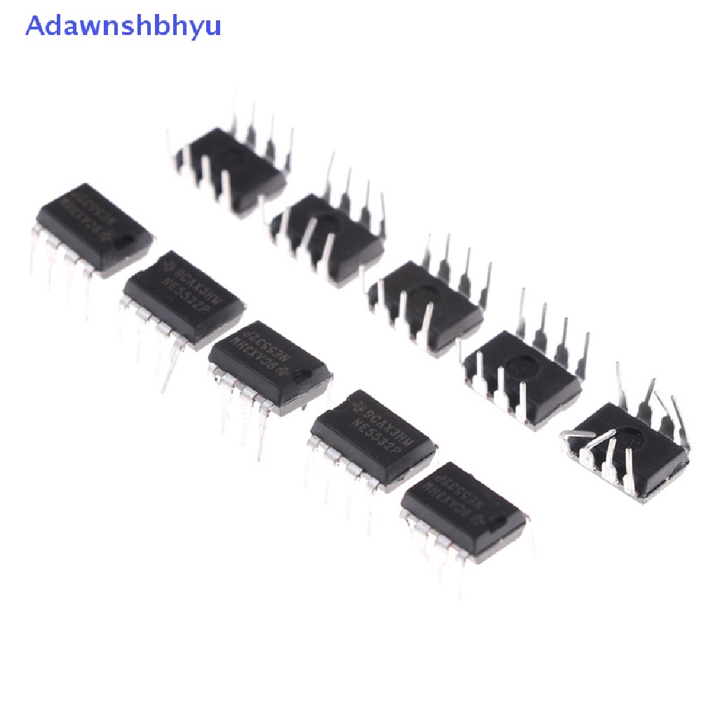 Adhyu 10Pcs NE5532P NE5532 DIP-8 Dual Kebisingan Rendah Op-Amp TI IC ID