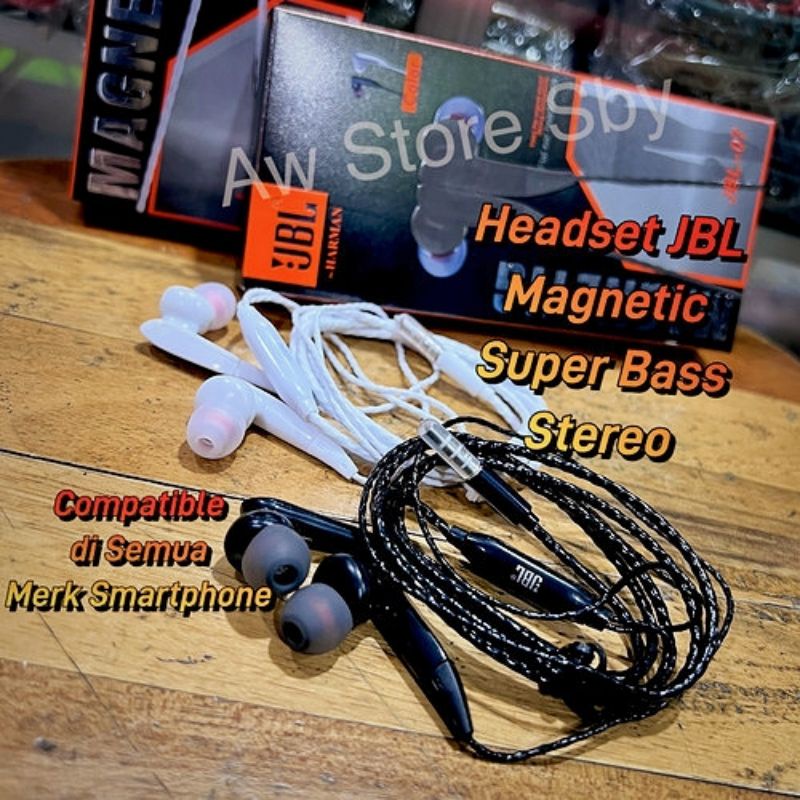 HANDSFREE SUPER MEGA BASS MUSIC SHOCK EARPHONE JBL STYLISH DESIGN BASS STEREO